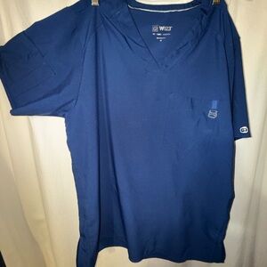 Blue Men's moisture wicking scrub top (Medium)